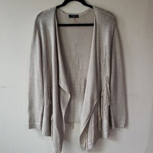 Women's Beige Open Front Cardigan